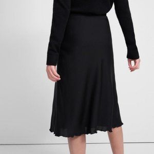 Theory Ruffled Slip Skirt in Stretch Silk